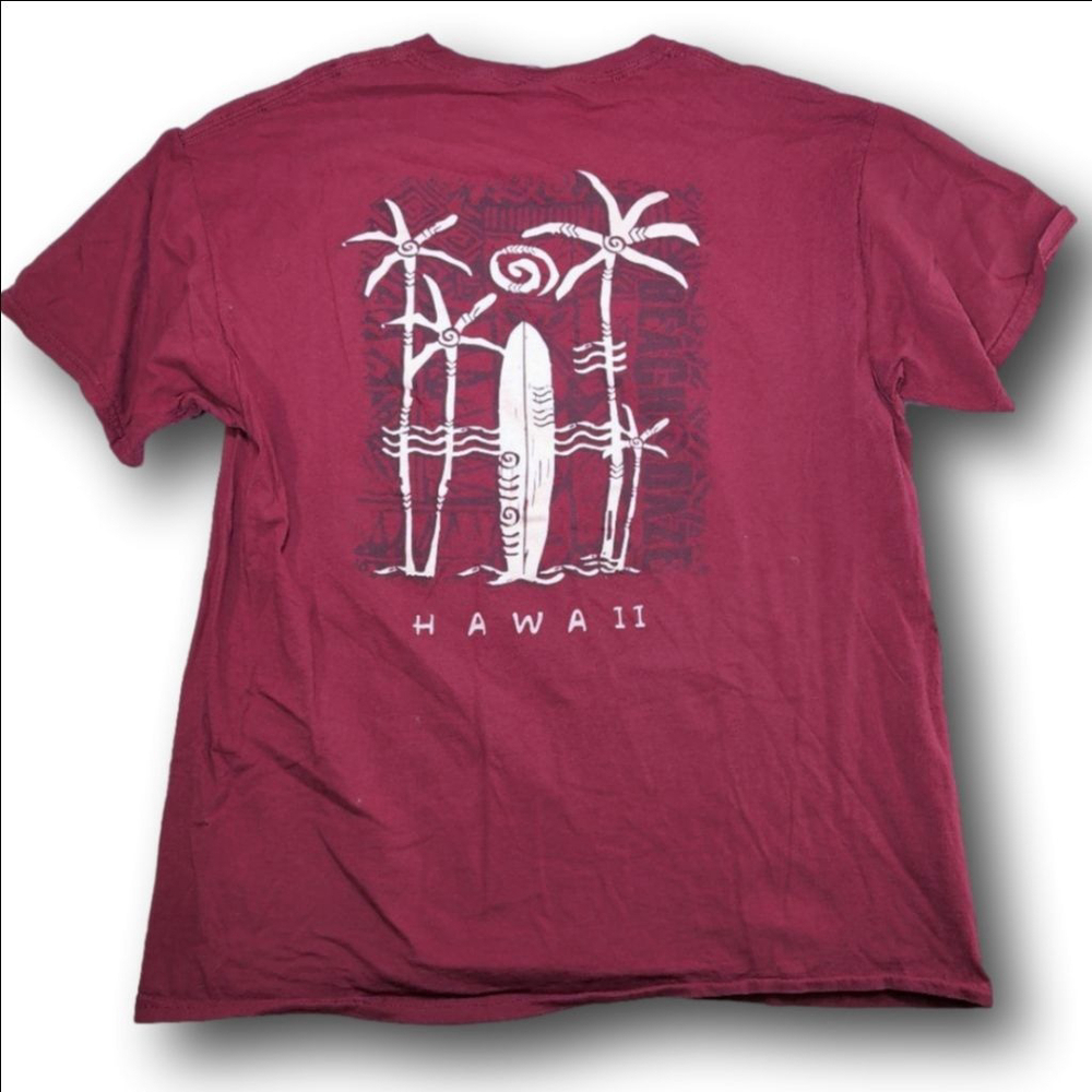Men's Fruit of the Loom Red Hawaii Graphic Tee L